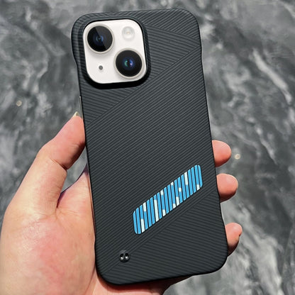 For iPhone 14 Carbon Fiber Frameless Cooling Phone Case(Blue) - iPhone 14 Cases by buy2fix | Online Shopping UK | buy2fix