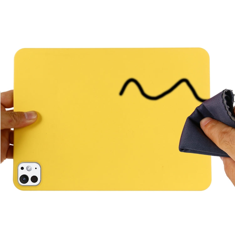 For iPad Pro 13 2024 Pure Color Liquid Silicone Shockproof Tablet Case(Yellow) - iPad Pro 13 2024 Cases by buy2fix | Online Shopping UK | buy2fix