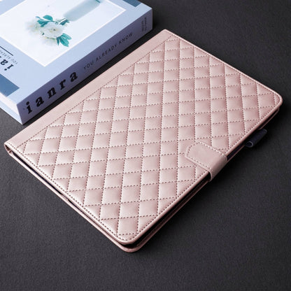 For Lenovo Tab M11 / Xiaoxin Pad 11 2024 Rhombus Lattice Leather Tablet Case(Rose Gold) - Lenovo by buy2fix | Online Shopping UK | buy2fix