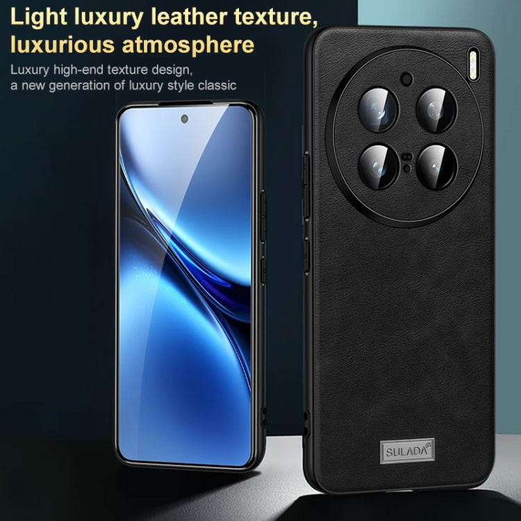 For vivo X100 Ultra SULADA Shockproof TPU + Handmade Leather Phone Case(Blue) - vivo Cases by SULADA | Online Shopping UK | buy2fix