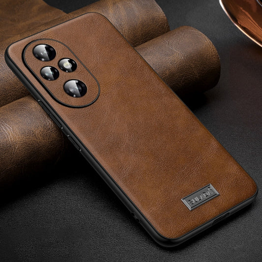 For Honor 200 Pro SULADA Shockproof TPU Hybrid Handmade Leather Phone Case(Brown) - Honor Cases by SULADA | Online Shopping UK | buy2fix