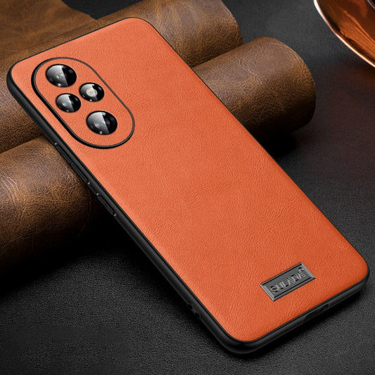 For Honor 200 SULADA Shockproof TPU Hybrid Handmade Leather Phone Case(Orange) - Honor Cases by SULADA | Online Shopping UK | buy2fix