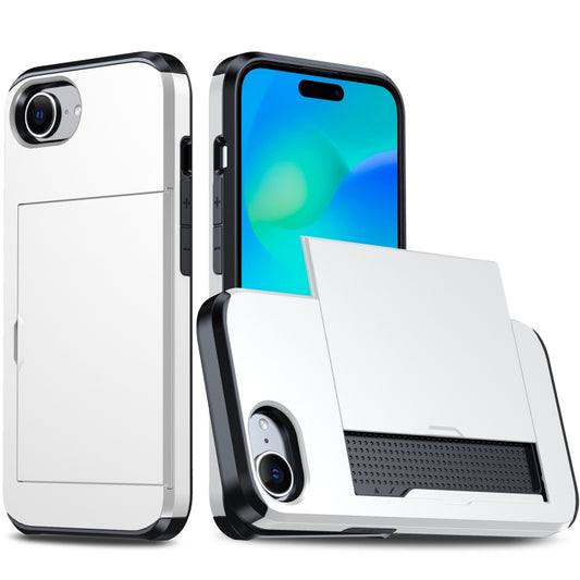 For iPhone SE 2024 Shockproof Armor Phone Case with Card Slot(White) - More iPhone Cases by buy2fix | Online Shopping UK | buy2fix