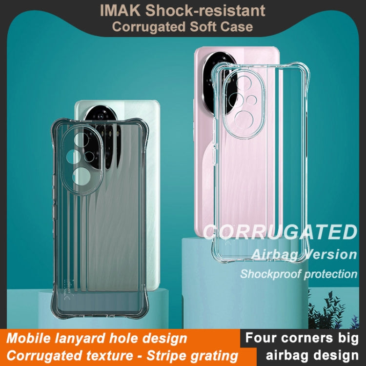 For Honor 200 Pro IMAK Corrugated Texture Airbag TPU Phone Case(Transparent Black) - Honor Cases by imak | Online Shopping UK | buy2fix