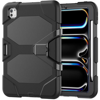 For iPad Pro 11 2024 Colorful Silicone Heavy Duty Hybrid PC Tablet Case(Black) - iPad Pro 11 2024 Cases by buy2fix | Online Shopping UK | buy2fix