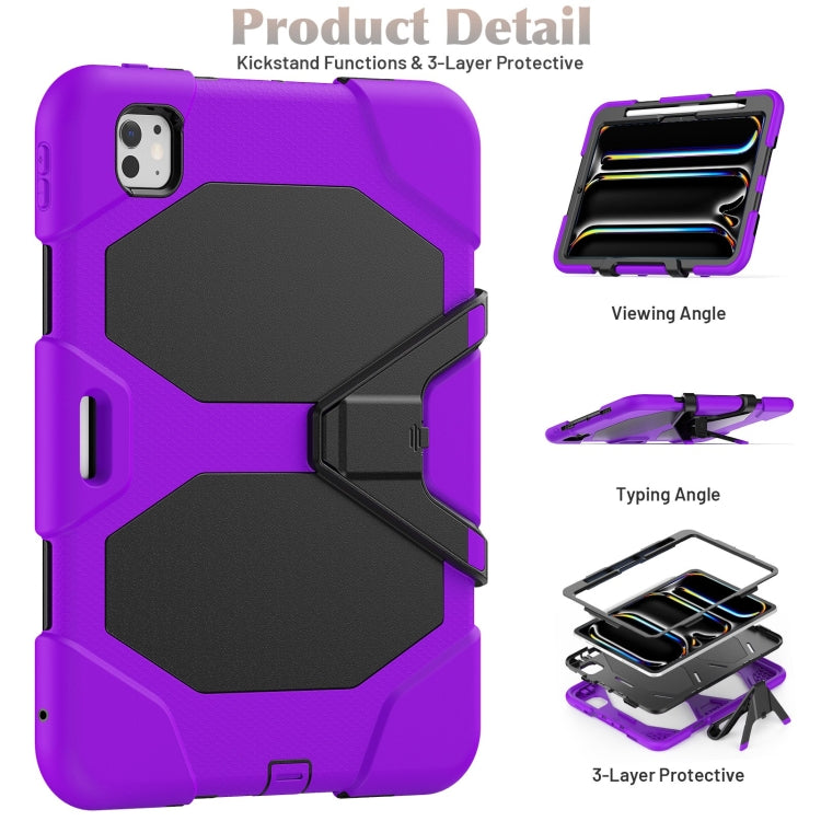 For iPad Pro 11 2024 Colorful Silicone Heavy Duty Hybrid PC Tablet Case(Purple) - iPad Pro 11 2024 Cases by buy2fix | Online Shopping UK | buy2fix