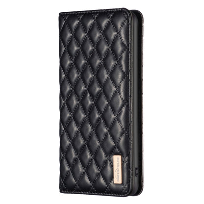 For Samsung Galaxy S25 5G Diamond Lattice Magnetic Leather Flip Phone Case(Black) - Galaxy S25 5G Cases by buy2fix | Online Shopping UK | buy2fix