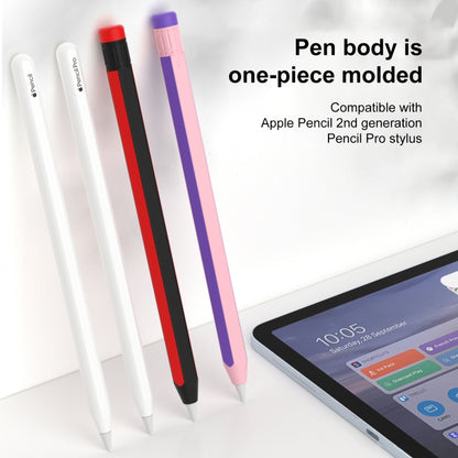 For Apple Pencil 2 / Pencil Pro Colorful Pencil Style Stylus Silicone Protective Case(Green Yellow) - Pencil Accessories by buy2fix | Online Shopping UK | buy2fix