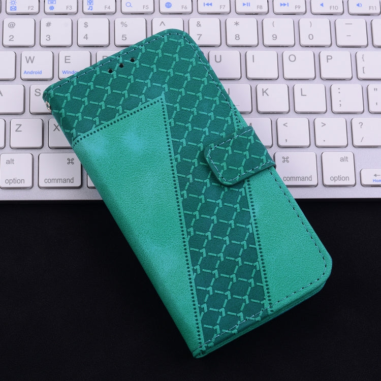 For Xiaomi Redmi K70 / K70 Pro Seven-shaped Embossed Leather Phone Case(Green) - K70 Cases by buy2fix | Online Shopping UK | buy2fix