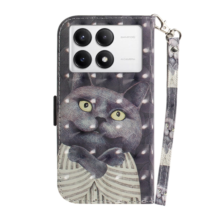 For Xiaomi Redmi K70 Pro / K70 3D Colored Flip Leather Phone Case(Hug Cat) - K70 Cases by buy2fix | Online Shopping UK | buy2fix