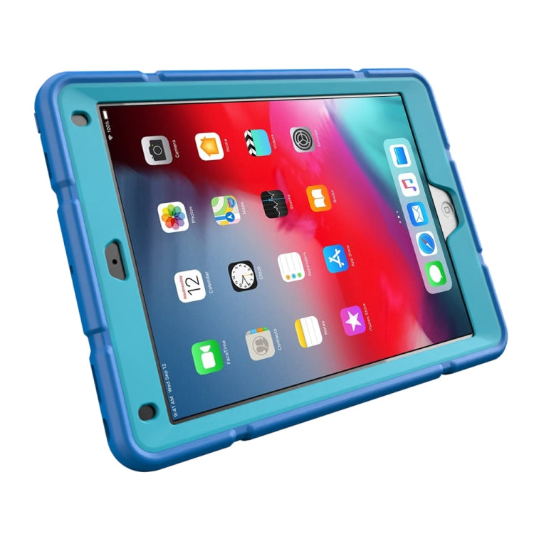 For iPad 10.2 2021 / 2020 / 2019 Armor Holder Silicone Hybrid PC Tablet Case(Blue) - iPad 10.2 Cases by buy2fix | Online Shopping UK | buy2fix