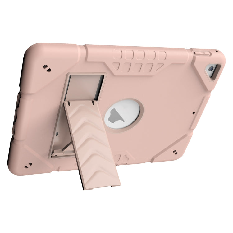 For iPad 9.7 2018 / Air / Air 2 Armor Holder Silicone Hybrid PC Tablet Case(Rose Gold) - iPad 9.7 (2018) & (2017) Cases by buy2fix | Online Shopping UK | buy2fix