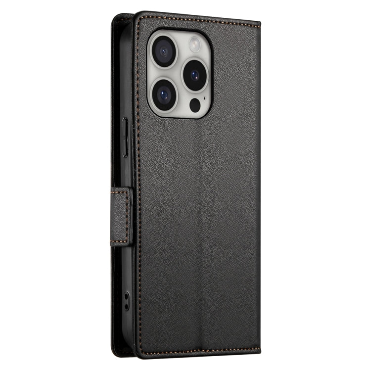 For iPhone 16 Pro Side Buckle Magnetic Frosted Leather Phone Case(Black) - iPhone 16 Pro Cases by buy2fix | Online Shopping UK | buy2fix