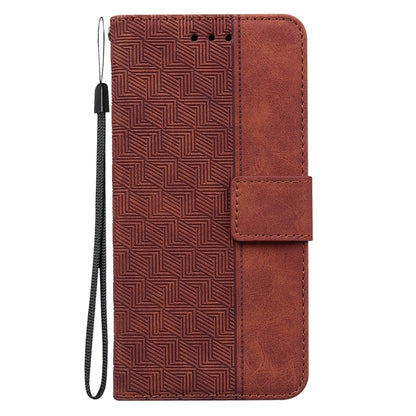 For Xiaomi Redmi K70 Pro / K70 Geometric Embossed Leather Phone Case(Brown) - K70 Cases by buy2fix | Online Shopping UK | buy2fix