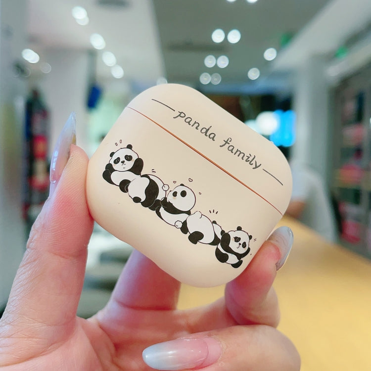 For AirPods 3 Panda Pattern Earbuds Box Frosted TPU Case(Panda Family) - For AirPods 3 by buy2fix | Online Shopping UK | buy2fix