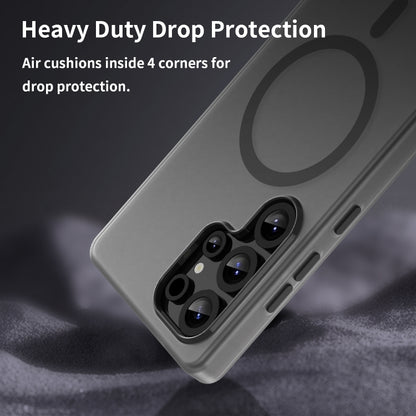 For Samsung Galaxy S25 Ultra MagSafe Frosted Translucent TPU + PC Full Coverage Phone Case(Black) - Galaxy S25 Ultra 5G Cases by buy2fix | Online Shopping UK | buy2fix