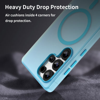 For Samsung Galaxy S25 Ultra MagSafe Frosted Translucent TPU + PC Full Coverage Phone Case(Blue) - Galaxy S25 Ultra 5G Cases by buy2fix | Online Shopping UK | buy2fix