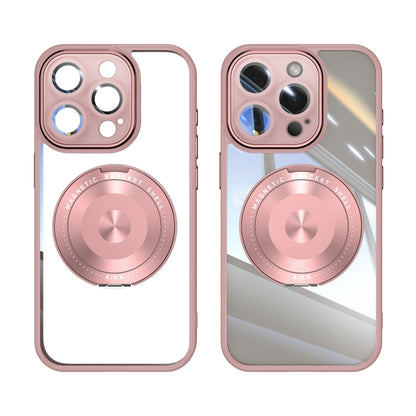 For iPhone 14 Pro 360 Holder Magsafe Acrylic Hybrid TPU Phone Case(Pink) - iPhone 14 Pro Cases by buy2fix | Online Shopping UK | buy2fix