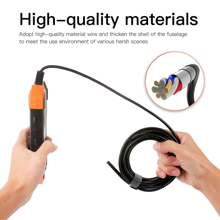 T20 4.3 inch IPS Screen 8mm Single Camera IP67 Waterproof Hard Cable Digital Endoscope, Length:3.5m(Black Orange) -  by buy2fix | Online Shopping UK | buy2fix