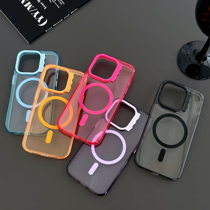 For iPhone 14 Pro Max MagSafe Colorful Wavy Circle PC Hybrid TPU Phone Case(Orange) - iPhone 14 Pro Max Cases by buy2fix | Online Shopping UK | buy2fix