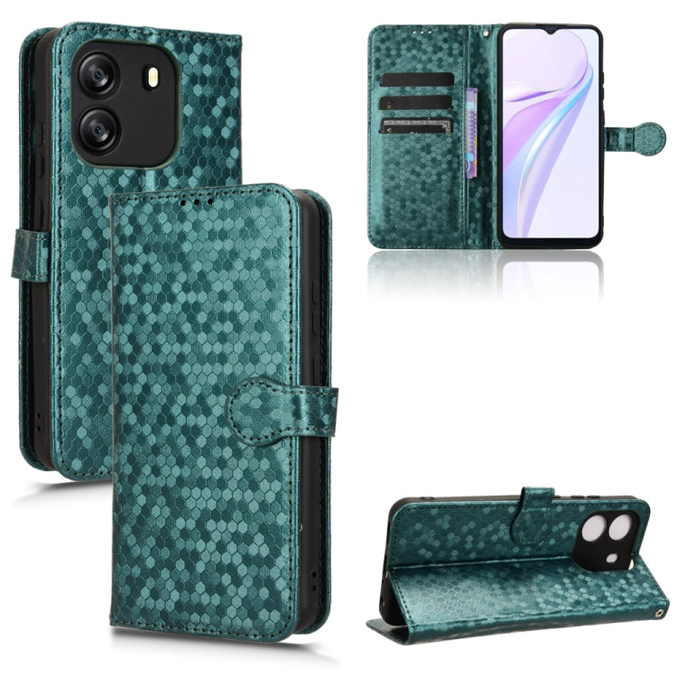 For Blackview Wave 6C Honeycomb Dot Texture Leather Phone Case(Green) - More Brand by buy2fix | Online Shopping UK | buy2fix