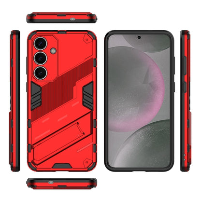 For Samsung Galaxy S25+ 5G Punk Armor 2 in 1 PC + TPU Shockproof Phone Case with Invisible Holder(Red) - Galaxy S25+ 5G Cases by buy2fix | Online Shopping UK | buy2fix