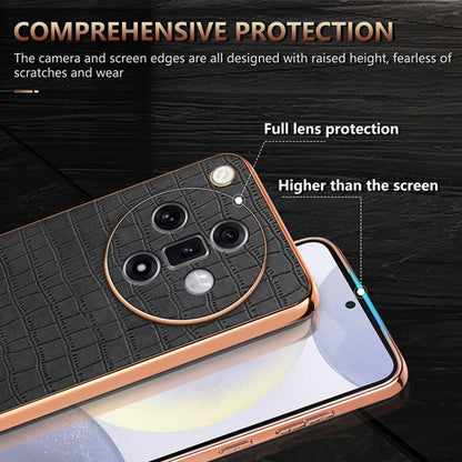 For OPPO Find X7 AZNS Electroplated Frame Crocodile Texture Full Coverage Phone Case(Blue) - Find X7 Cases by AZNS | Online Shopping UK | buy2fix