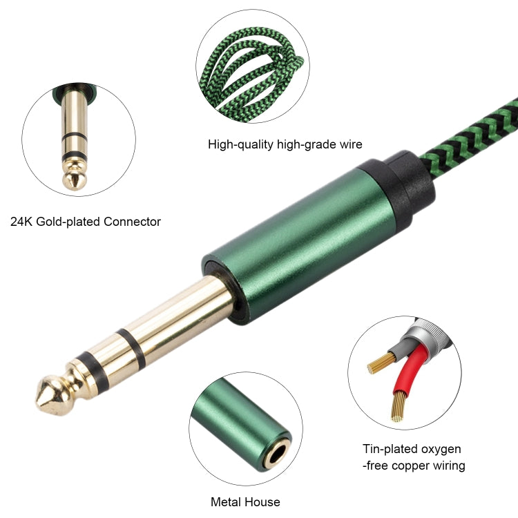 6.35mm Male to 3.5mm Female Audio Adapter Cable, Length:0.5m(Green) - Aux Cable by buy2fix | Online Shopping UK | buy2fix