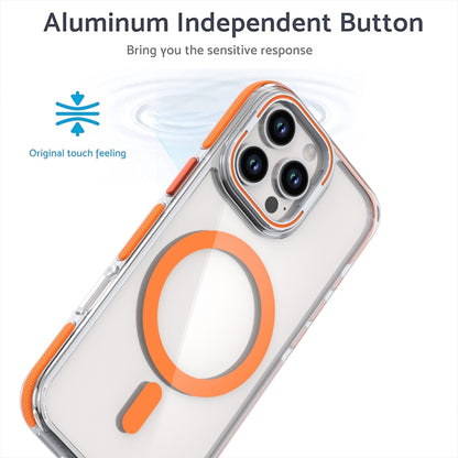 For iPhone 16 Pro Dual-Color Clear Acrylic Hybrid TPU Lens Flip Holder MagSafe Phone Case(Grey) - iPhone 16 Pro Cases by buy2fix | Online Shopping UK | buy2fix