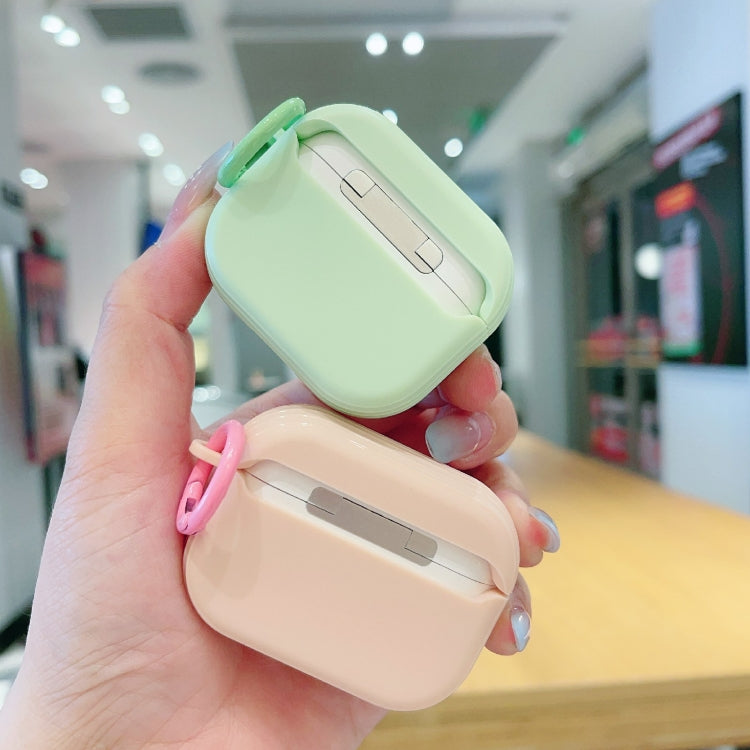 For AirPods Pro 2 Fresh 3D Text Skin Feel Earbuds Box PC Case(Green) - For AirPods Pro 2 by buy2fix | Online Shopping UK | buy2fix