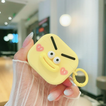 For AirPods 3 Fresh 3D Emoji Pattern Skin Feel Earbuds Box PC Case(Yellow) - For AirPods 3 by buy2fix | Online Shopping UK | buy2fix