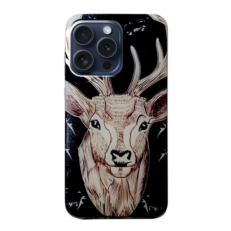 For iPhone 16 Pro Colored Drawing Pattern TPU Phone Case(Deer) - iPhone 16 Pro Cases by buy2fix | Online Shopping UK | buy2fix