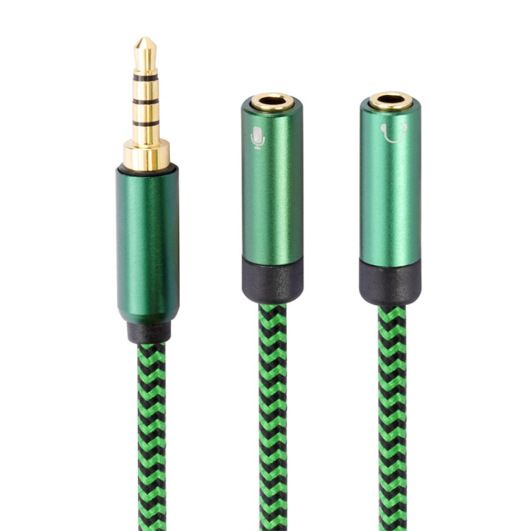 3.5mm Male to Dual 3.5mm Audio + Microphone 2 in 1 Audio Adapter Cable, Length:1m(Green) - Video & Audio Cable by imak | Online Shopping UK | buy2fix