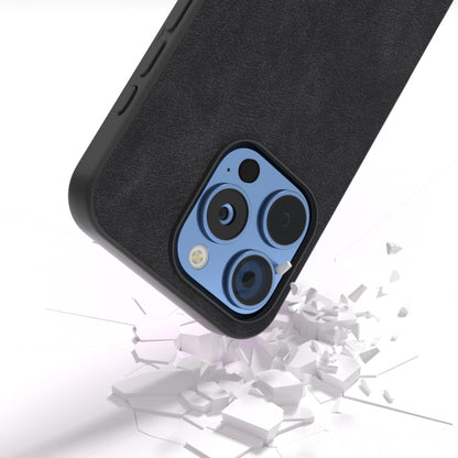 For iPhone 16 Pro Black Frame PU Leather Full Coverage Phone Case(Black) - iPhone 16 Pro Cases by buy2fix | Online Shopping UK | buy2fix