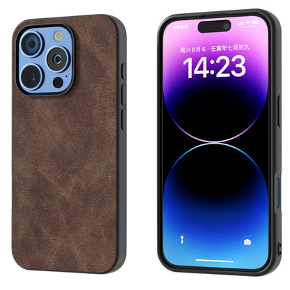 For iPhone 16 Pro Max Black Frame PU Leather Full Coverage Phone Case(Coffee) - iPhone 16 Pro Max Cases by buy2fix | Online Shopping UK | buy2fix