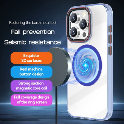 For iPhone 14 Plus Crystal TPU Hybrid PC MagSafe Phone Case(Transparent Blue) - iPhone 14 Plus Cases by buy2fix | Online Shopping UK | buy2fix