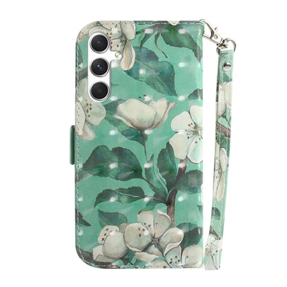 For Samsung Galaxy S25 5G 3D Colored Horizontal Flip Leather Phone Case(Watercolor Flower) - Galaxy S25 5G Cases by buy2fix | Online Shopping UK | buy2fix