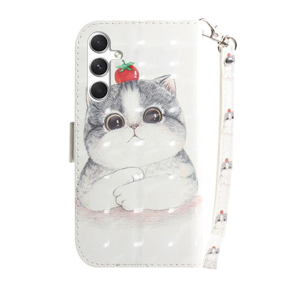 For Samsung Galaxy S25+ 5G 3D Colored Horizontal Flip Leather Phone Case(Cute Cat) - Galaxy S25+ 5G Cases by buy2fix | Online Shopping UK | buy2fix