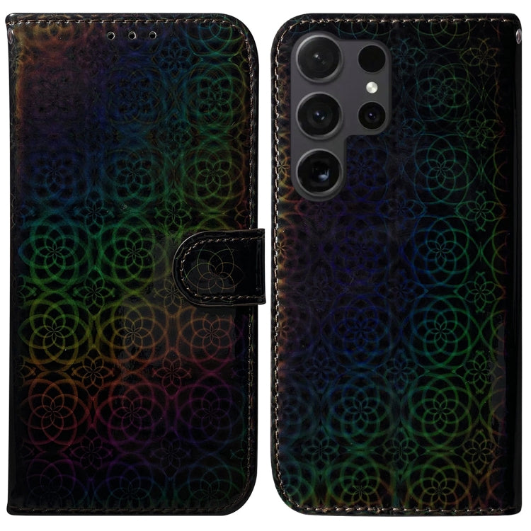 For Samsung Galaxy S25 Ultra 5G Colorful Magnetic Buckle Leather Phone Case(Black) - Galaxy S25 Ultra 5G Cases by buy2fix | Online Shopping UK | buy2fix