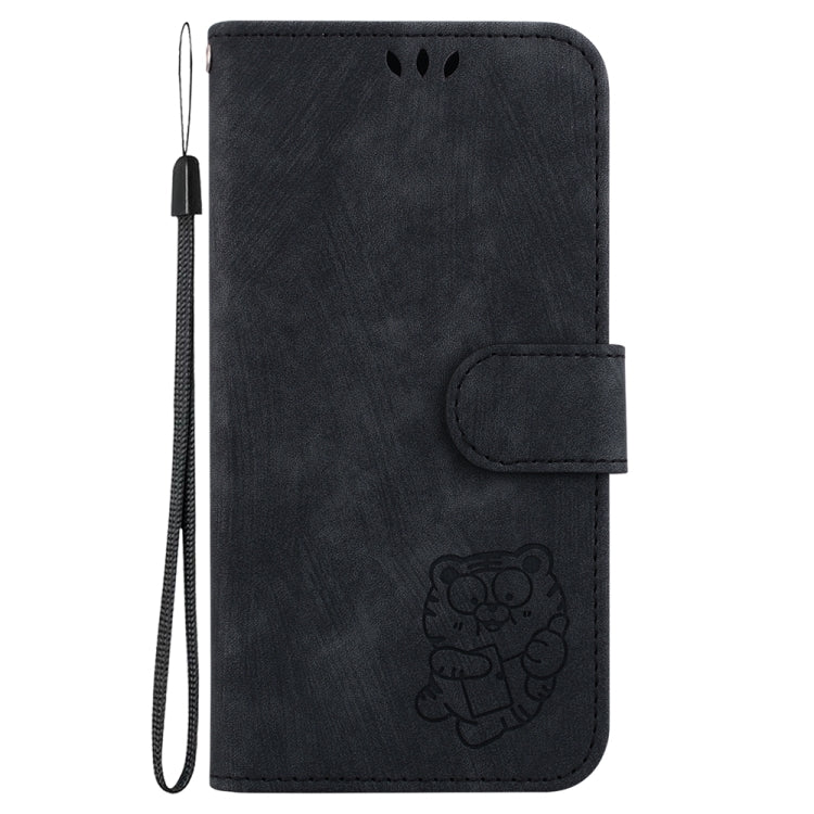 For Samsung Galaxy S25 5G Little Tiger Embossed Leather Phone Case(Black) - Galaxy S25 5G Cases by buy2fix | Online Shopping UK | buy2fix