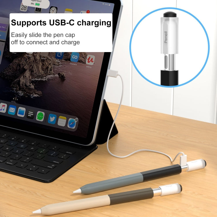 For Apple Pencil USB-C Gradient Silicone Stylus Protective Case(Black) - Pencil Accessories by buy2fix | Online Shopping UK | buy2fix