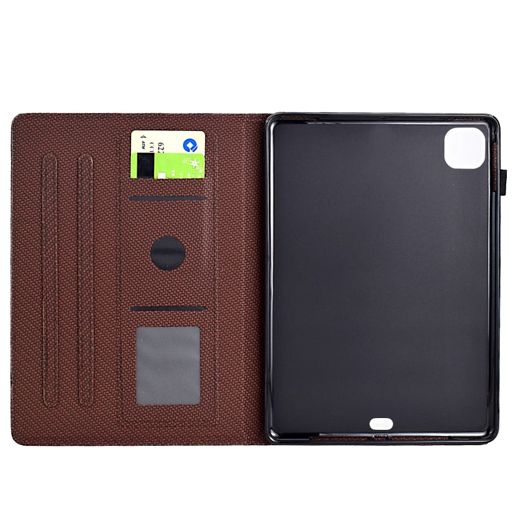 For iPad Air 11 2024 Solid Color Fiber Texture Smart Tablet Leather Case(Brown) - iPad Air 11 2024 Cases by buy2fix | Online Shopping UK | buy2fix