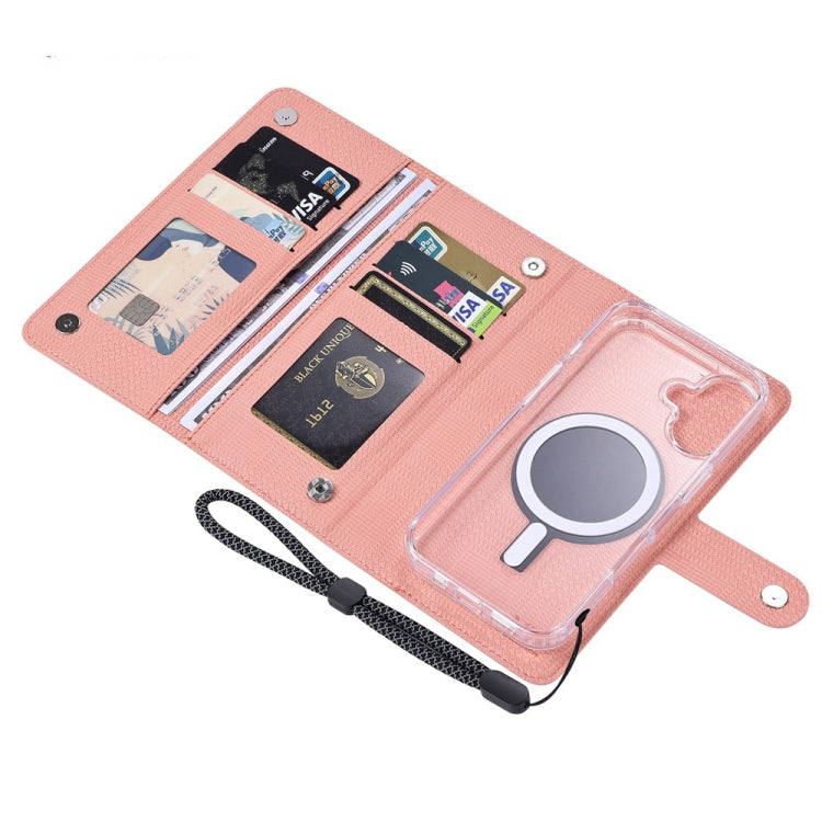 For iPhone 15 Plus ViLi GHA-C Series RFID MagSafe Magnetic Flip Leather Phone Case(Pink) - iPhone 15 Plus Cases by ViLi | Online Shopping UK | buy2fix