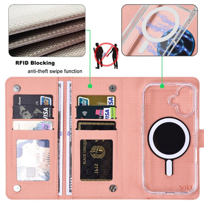 For iPhone 15 Plus ViLi GHA-C Series RFID MagSafe Magnetic Flip Leather Phone Case(Pink) - iPhone 15 Plus Cases by ViLi | Online Shopping UK | buy2fix