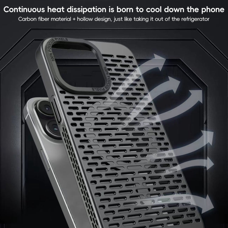 For iPhone 12 Pro Max Hollow Cooling MagSafe Phone Case(Black) - iPhone 12 Pro Max Cases by buy2fix | Online Shopping UK | buy2fix