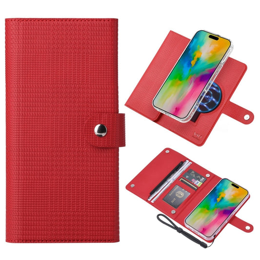 For iPhone 16 Plus ViLi GHB-C Series RFID MagSafe Magnetic Flip Leather Phone Case(Red) - iPhone 16 Plus Cases by ViLi | Online Shopping UK | buy2fix