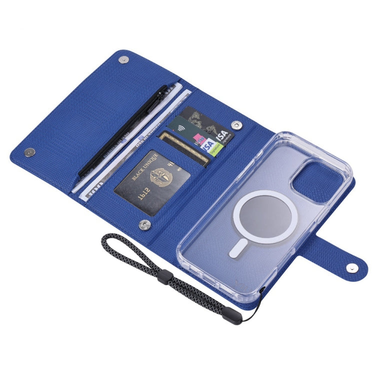 For iPhone 15 Plus ViLi GHB-C Series RFID MagSafe Magnetic Flip Leather Phone Case(Blue) - iPhone 15 Plus Cases by ViLi | Online Shopping UK | buy2fix