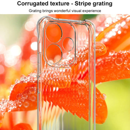 For Redmi 13 4G Global IMAK Corrugated Texture Airbag TPU Phone Case(Transparent Black) - Xiaomi Cases by imak | Online Shopping UK | buy2fix