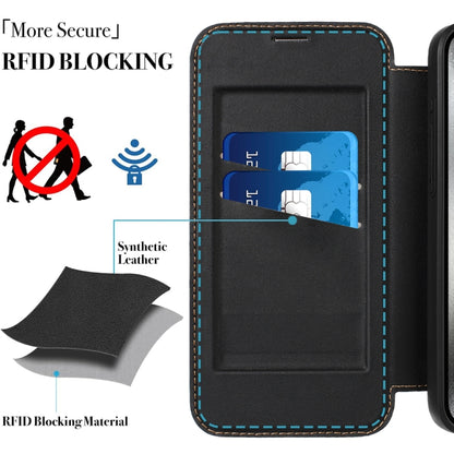 For iPhone 16 Pro Max Magnetic Armor Series RFID Card Slots Leather Phone Case(Black) - iPhone 16 Pro Max Cases by buy2fix | Online Shopping UK | buy2fix