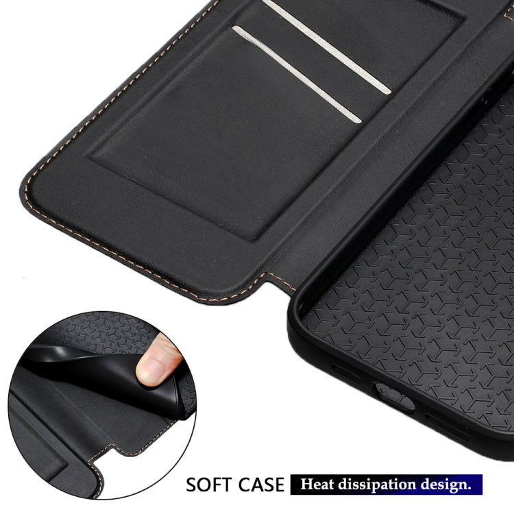 For iPhone 16 Magnetic Armor Series RFID Card Slots Leather Phone Case(Black) - iPhone 16 Cases by buy2fix | Online Shopping UK | buy2fix